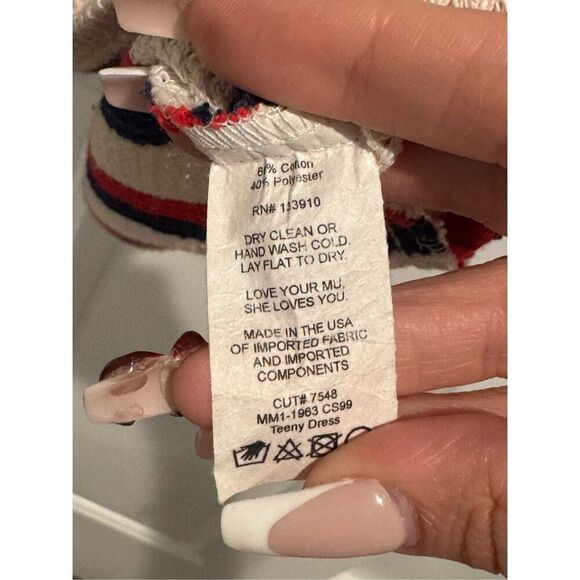 Show Me Your Mumu Patriot Red, White & Blue Striped Knit Teeny Dress Women's M - Picture 11 of 12